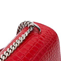 Medium Croc Embossed Leather Sunset Crossbody