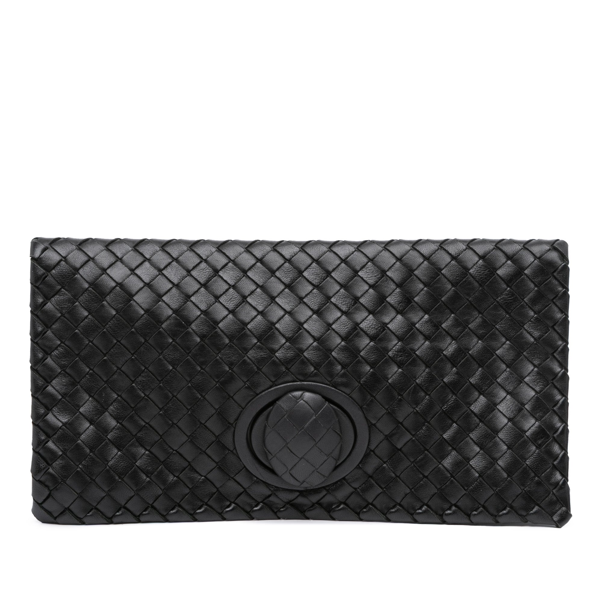 Nappa Intrecciato Turn Lock Clutch