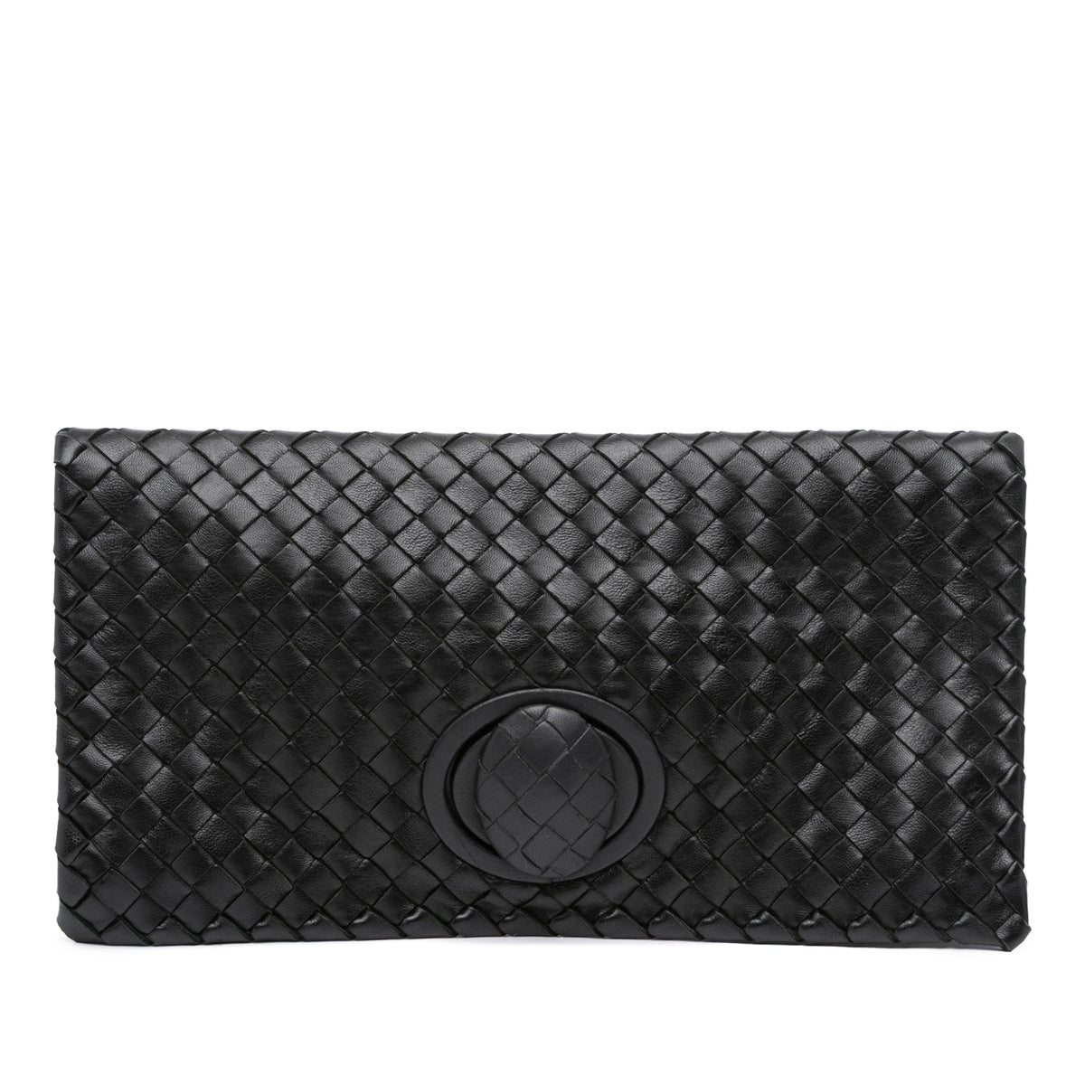 Nappa Intrecciato Turn Lock Clutch