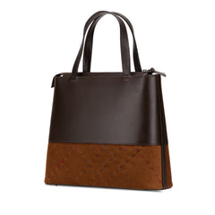 Leather and Suede Stitch Tote
