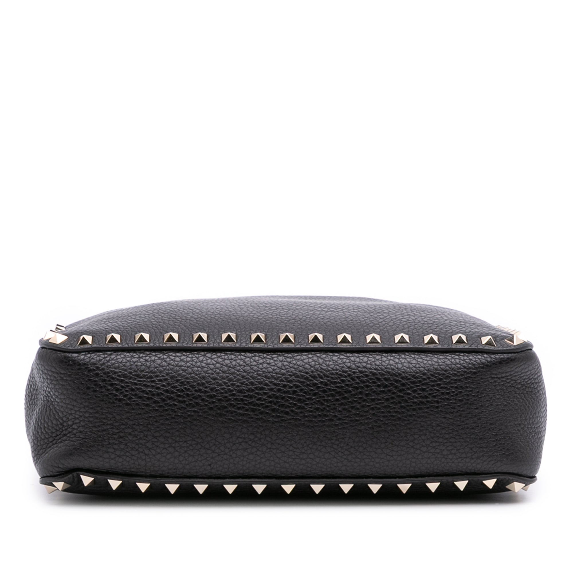 Small Grainy Calfskin Rockstud Flip Lock Messenger Bag