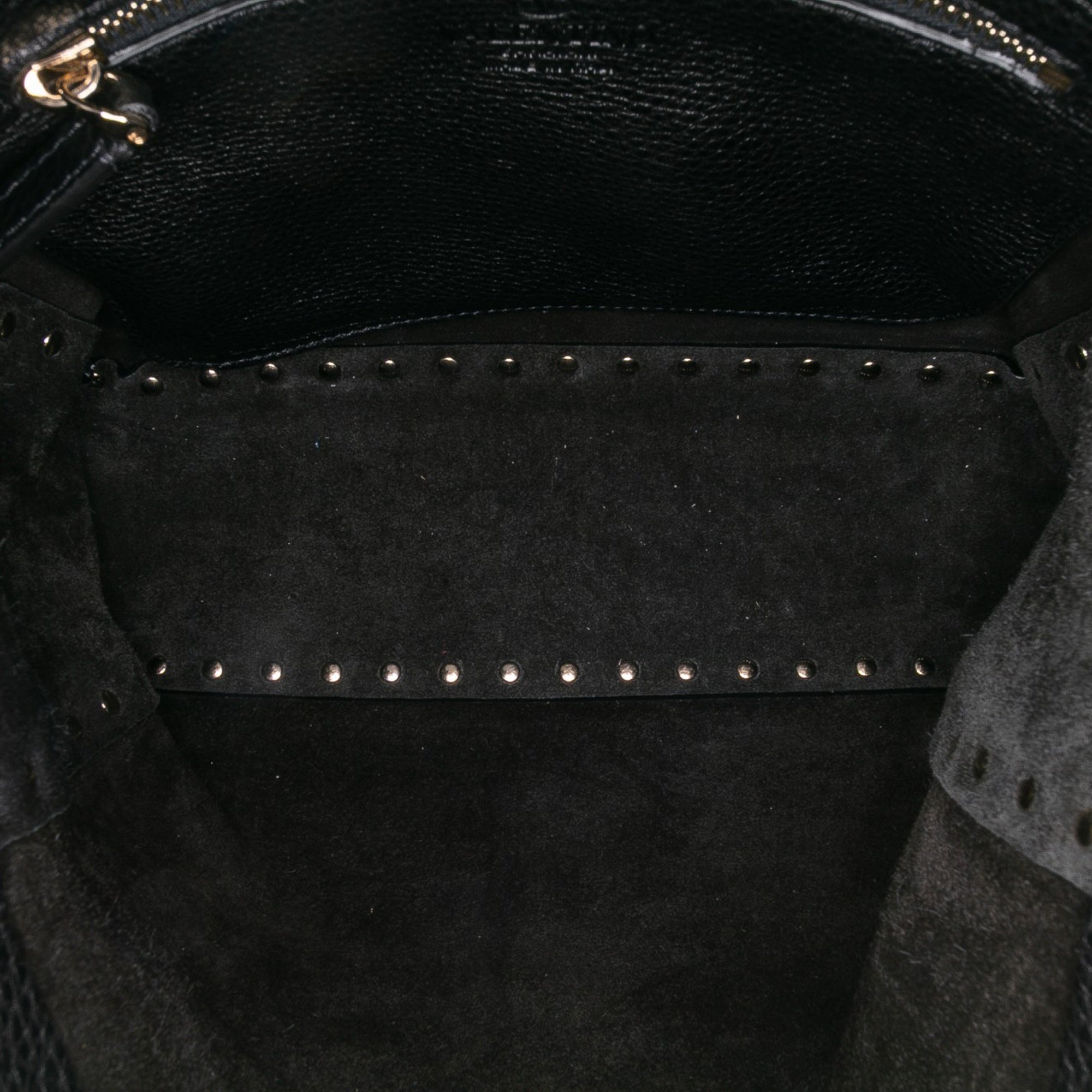 Small Grainy Calfskin Rockstud Flip Lock Messenger Bag