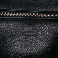 Small Grainy Calfskin Rockstud Flip Lock Messenger Bag