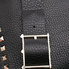 Small Grainy Calfskin Rockstud Flip Lock Messenger Bag