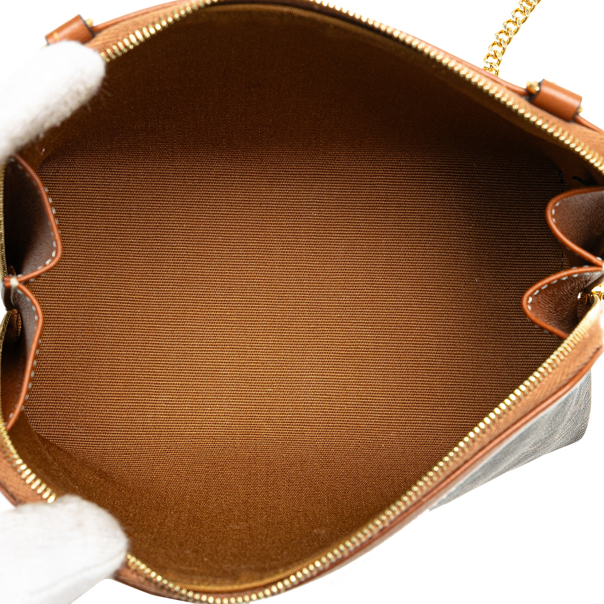 Triomphe Coated Canvas Clutch On Chain