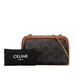 Triomphe Coated Canvas Clutch On Chain