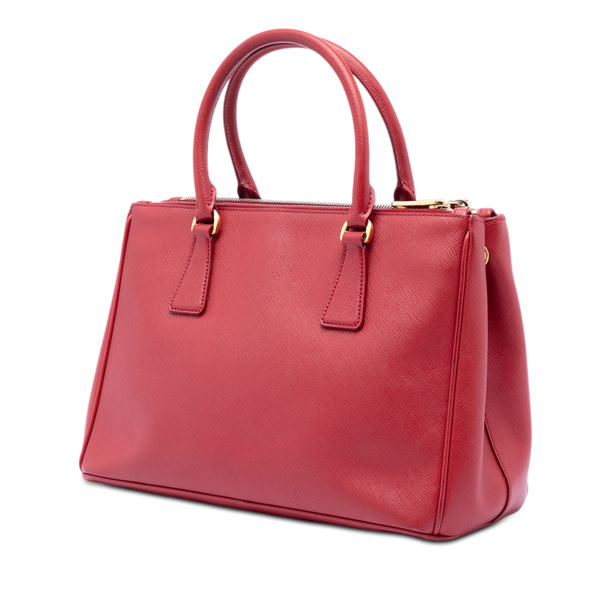 Small Saffiano Lux Galleria Double Zip Satchel