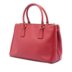 Small Saffiano Lux Galleria Double Zip Satchel