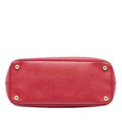 Small Saffiano Lux Galleria Double Zip Satchel