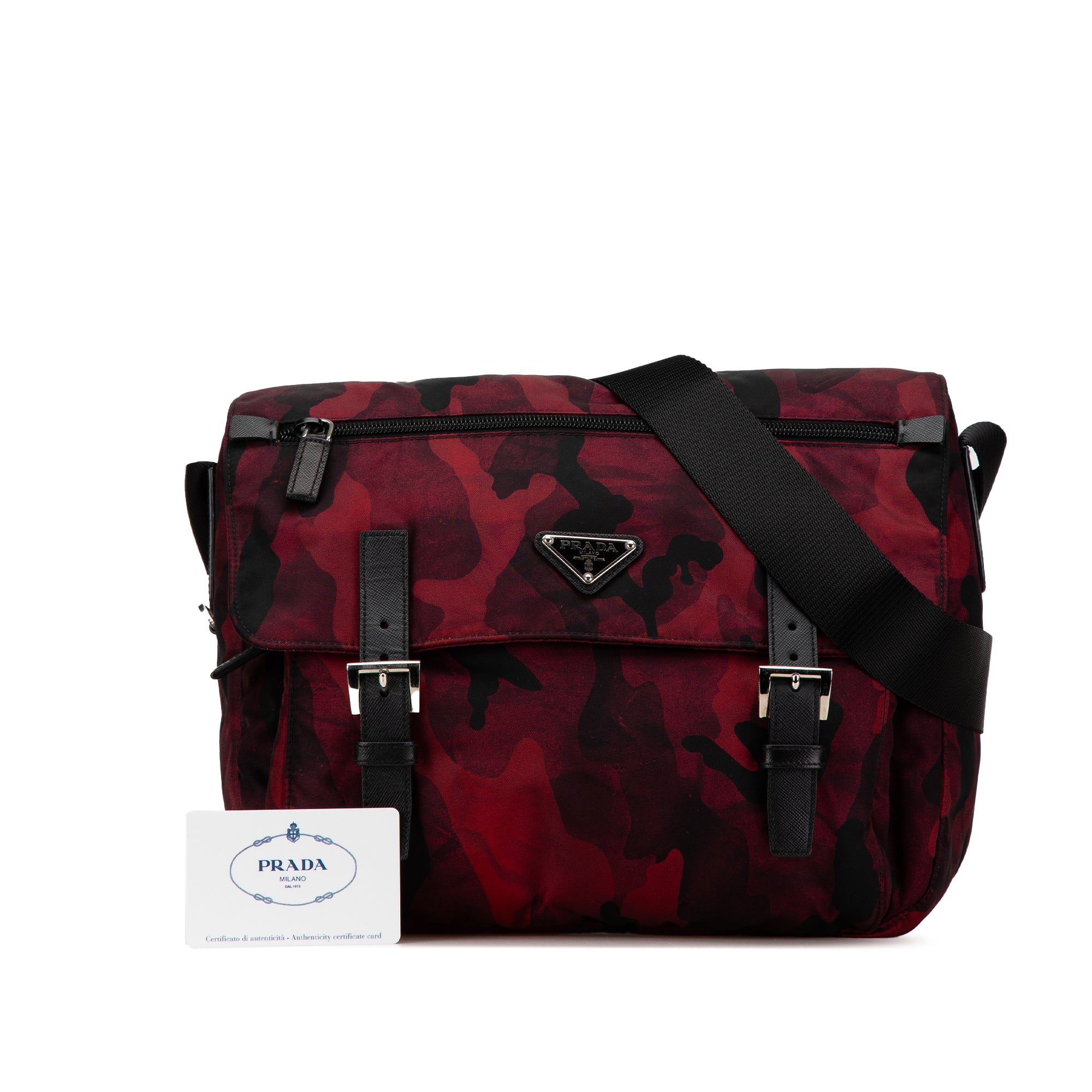 Tessuto Camouflage Zip Double Buckle Messenger Bag