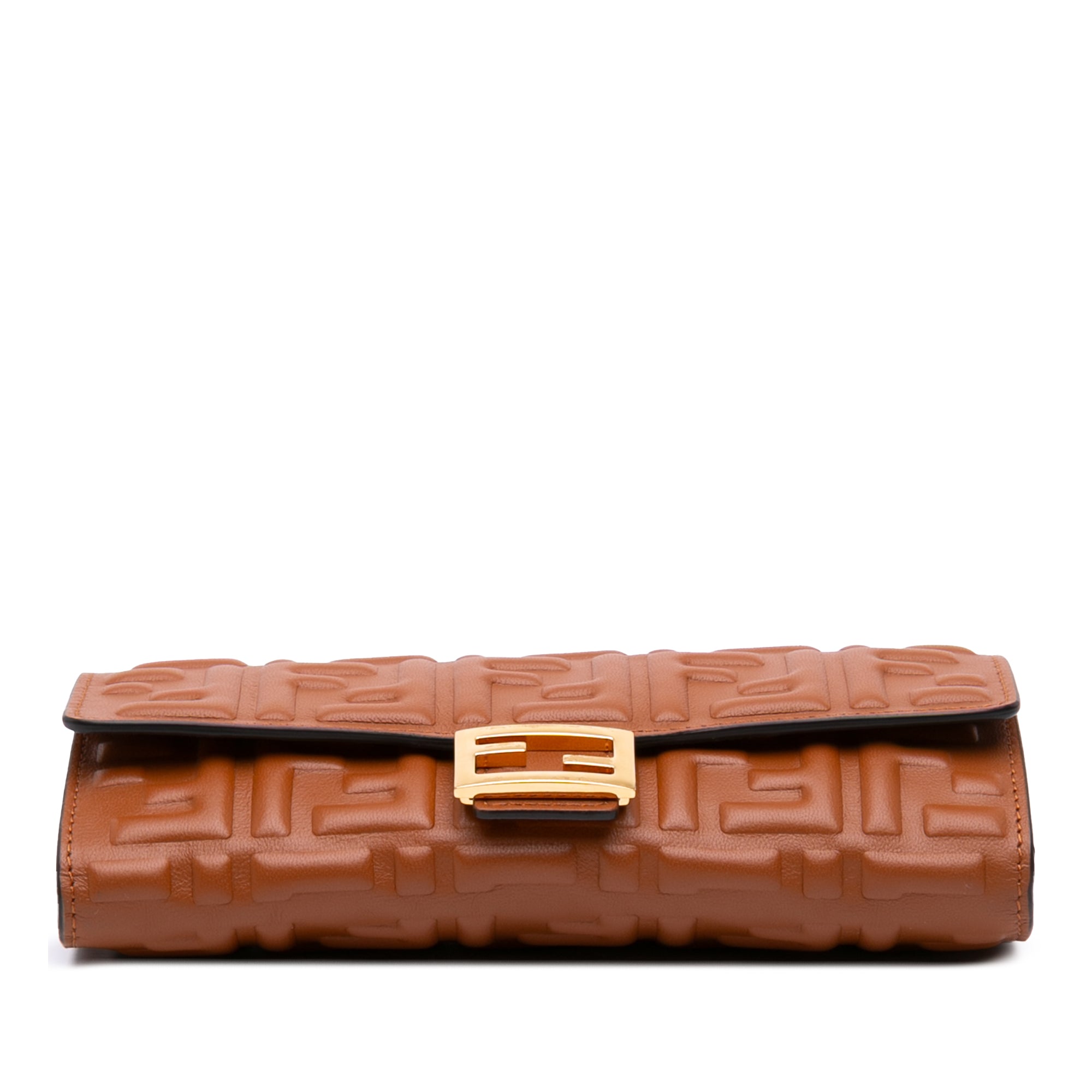 Zucca Embossed Leather Wallet On Chain