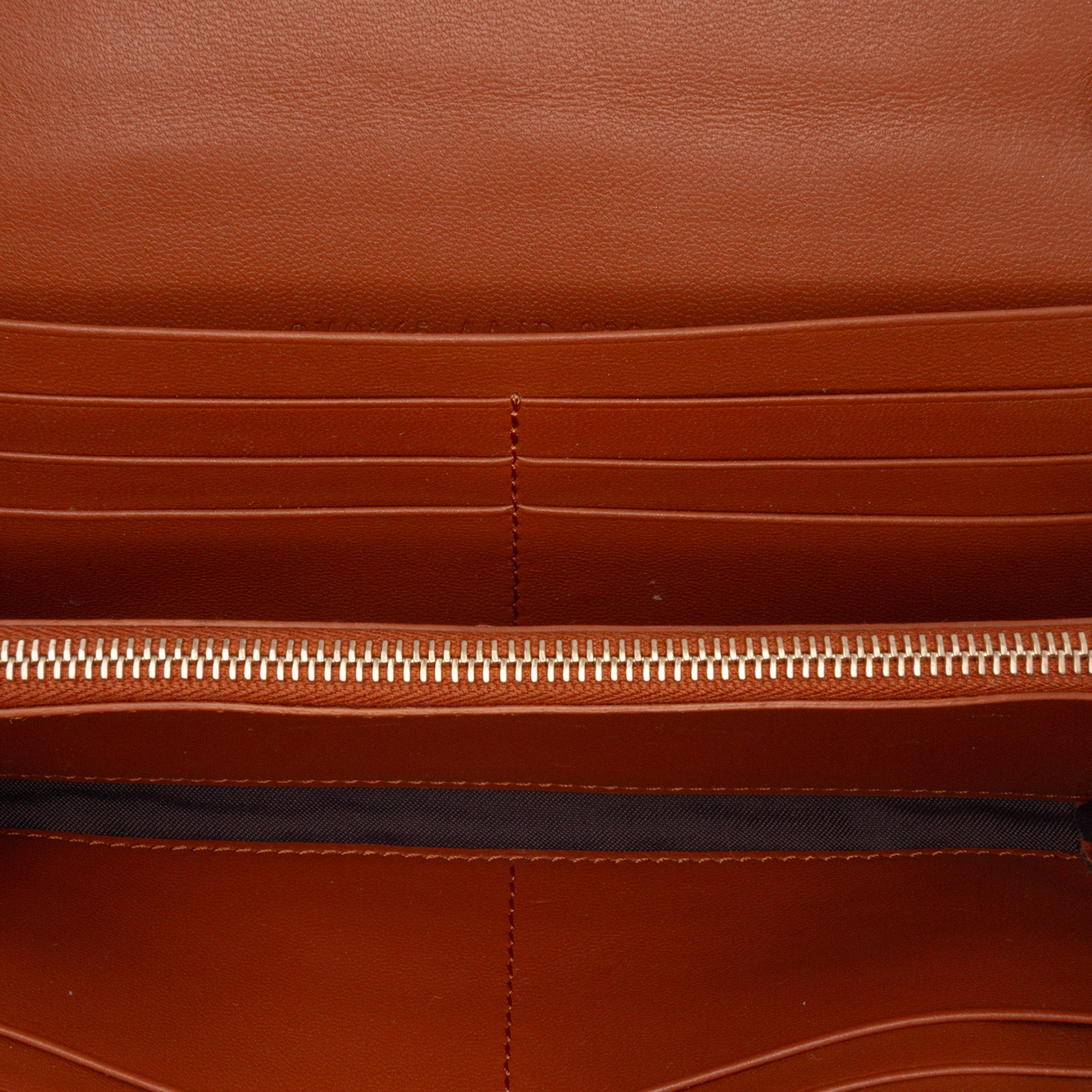 Zucca Embossed Leather Wallet On Chain