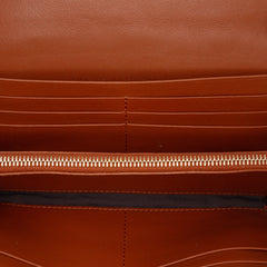 Zucca Embossed Leather Wallet On Chain