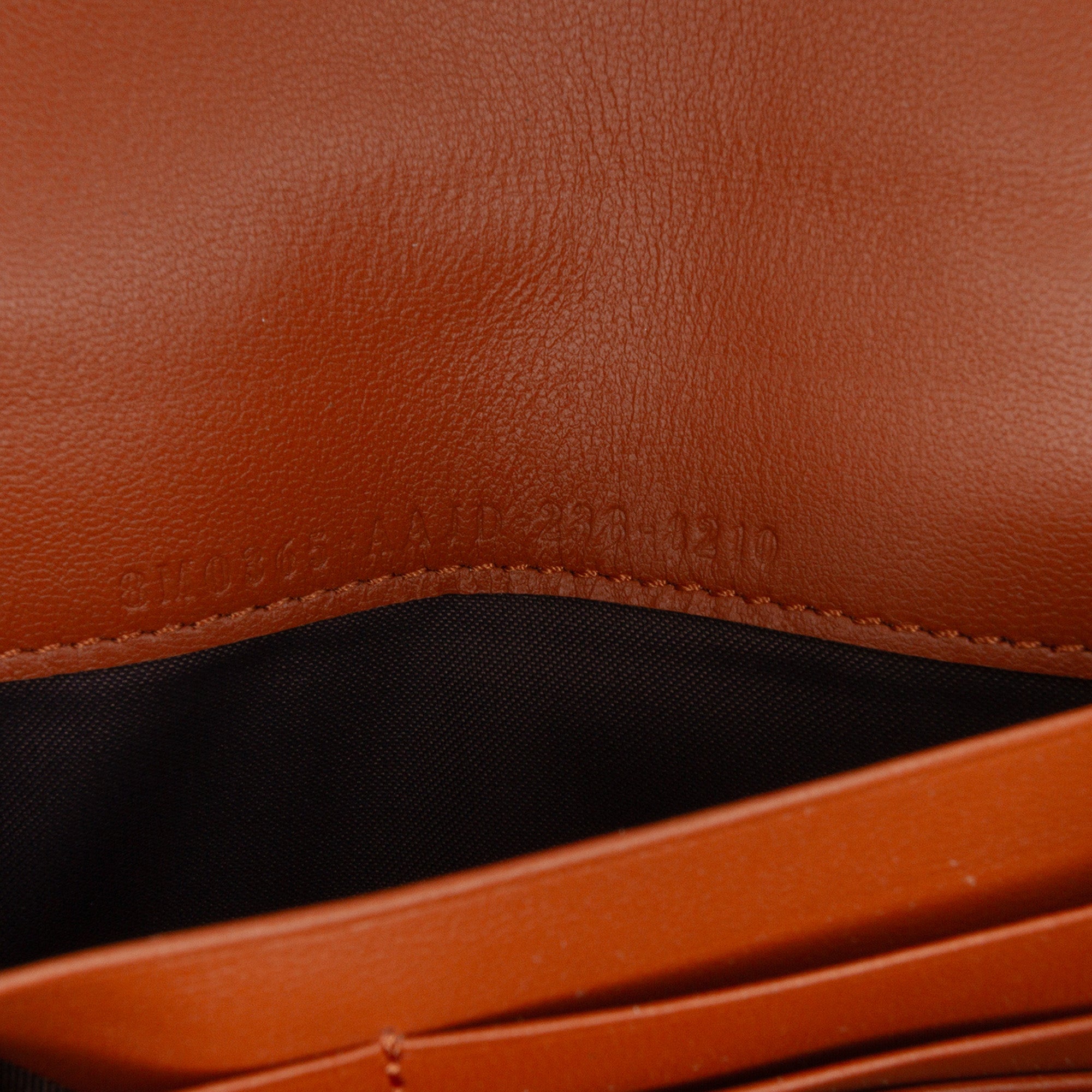 Zucca Embossed Leather Wallet On Chain