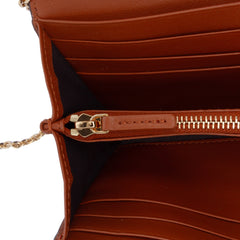 Zucca Embossed Leather Wallet On Chain