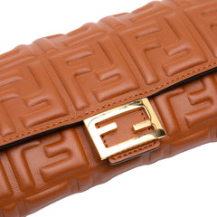 Zucca Embossed Leather Wallet On Chain