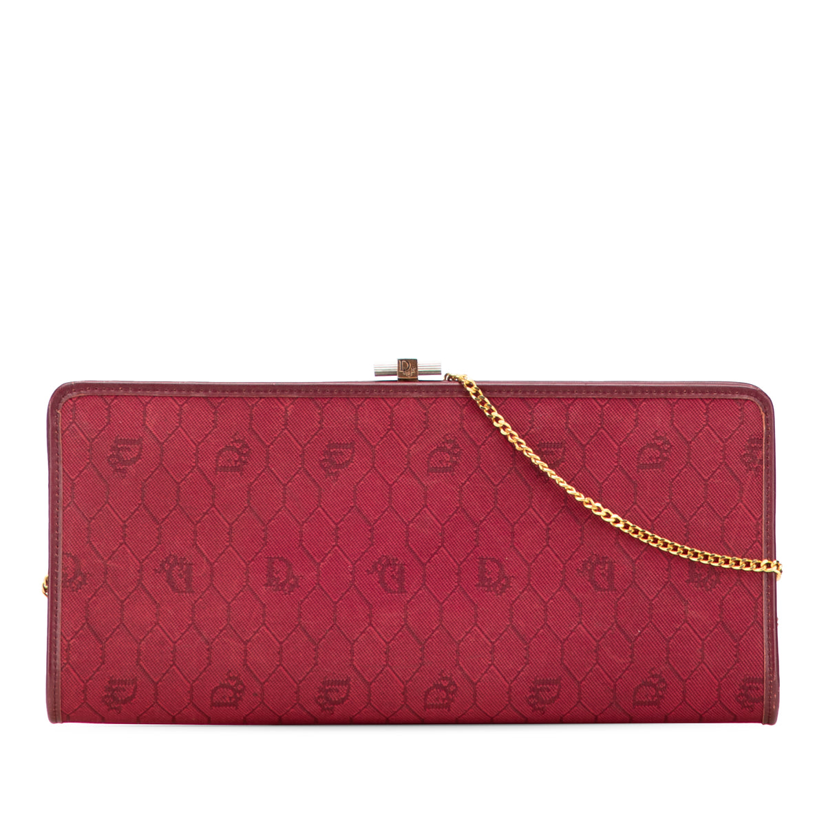 Honeycomb Canvas Clutch With Chain