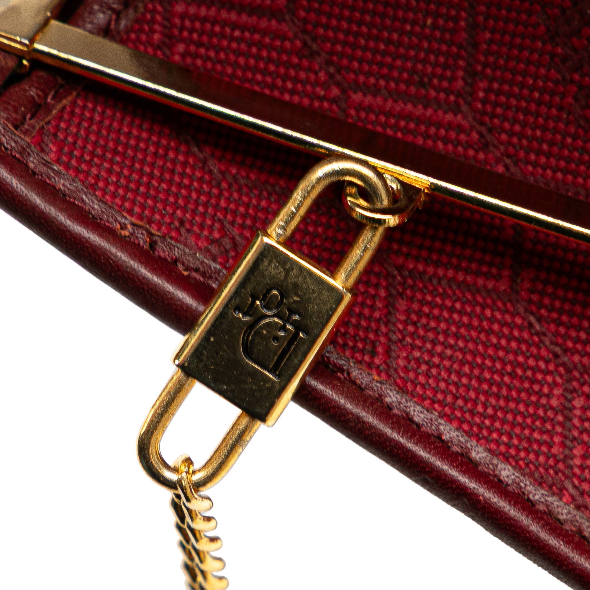 Honeycomb Canvas Clutch With Chain