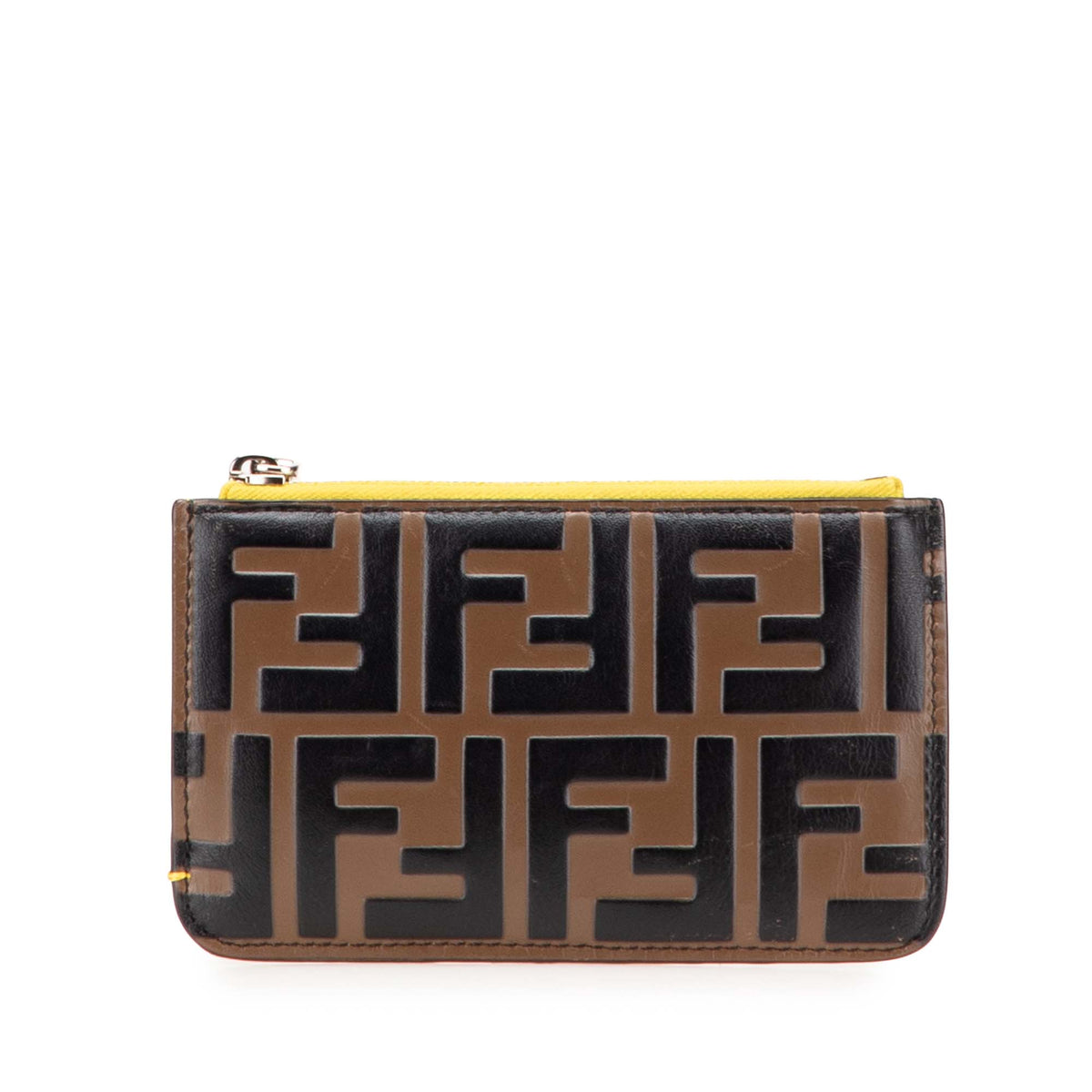 Zucca Embossed Leather Coin Pouch