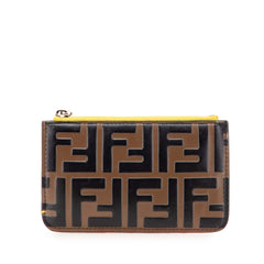 Zucca Embossed Leather Coin Pouch