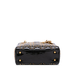 Mini Patent Cannage Studded Supple Lady Dior