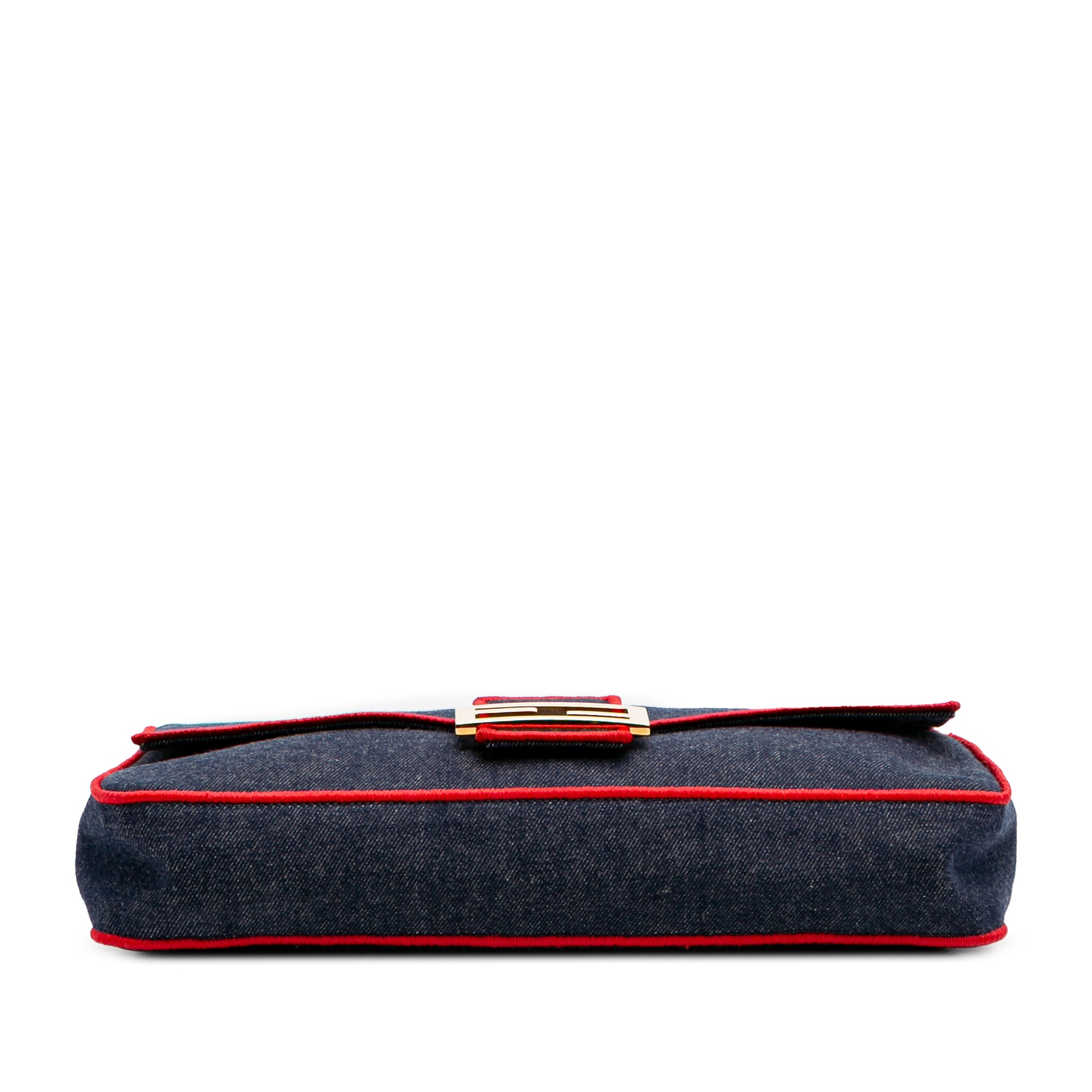 Large Denim Baguette Satchel