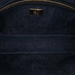 Large Denim Baguette Satchel
