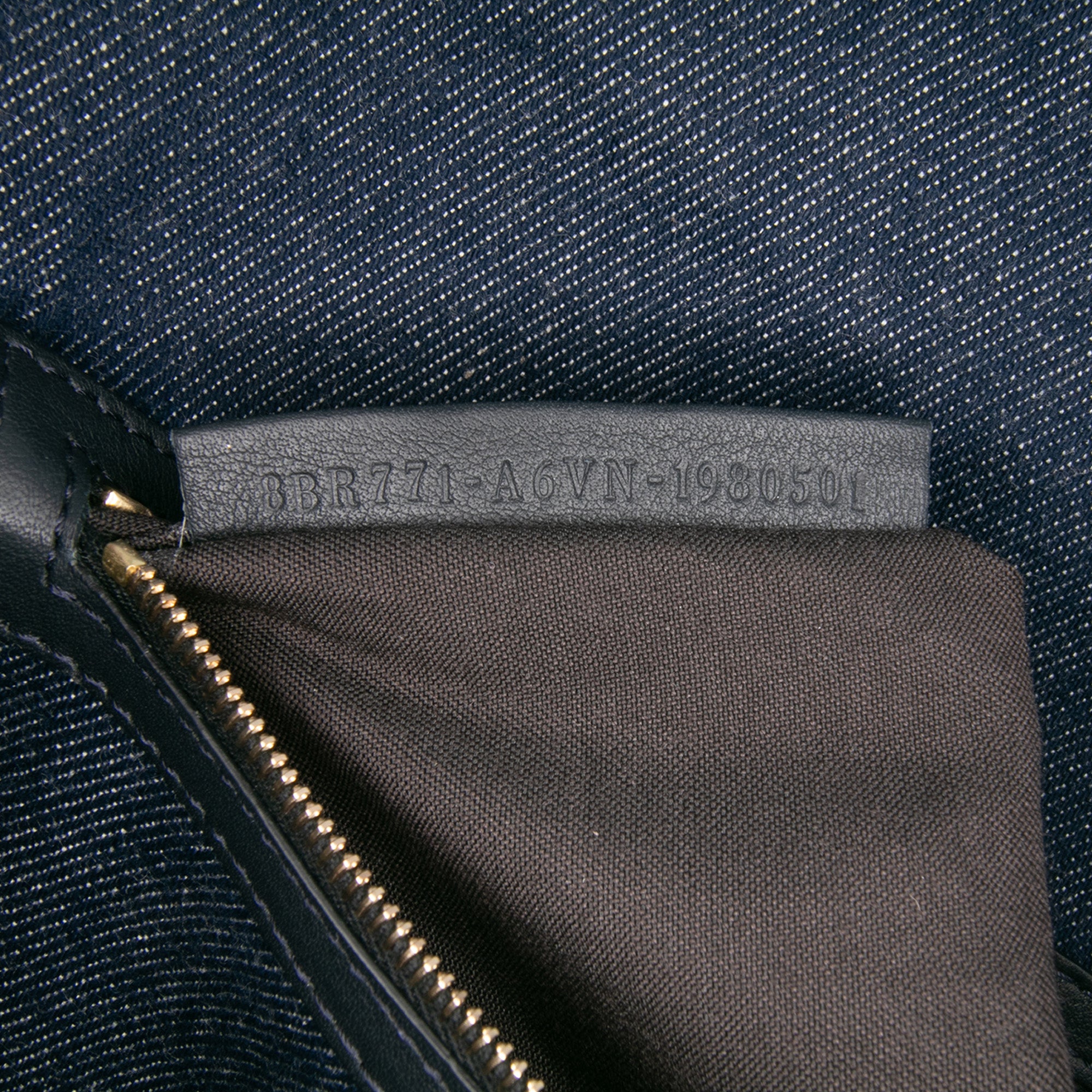 Large Denim Baguette Satchel