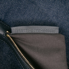 Large Denim Baguette Satchel