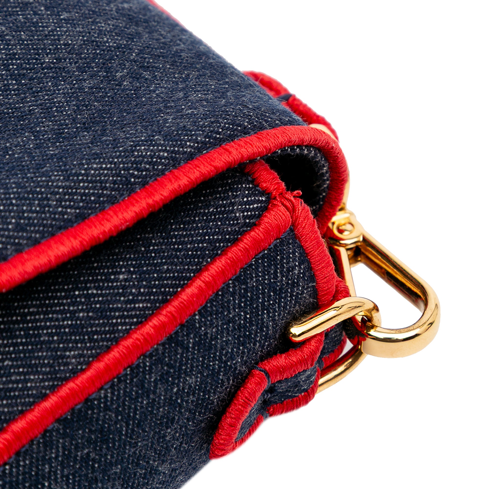 Large Denim Baguette Satchel