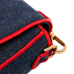 Large Denim Baguette Satchel