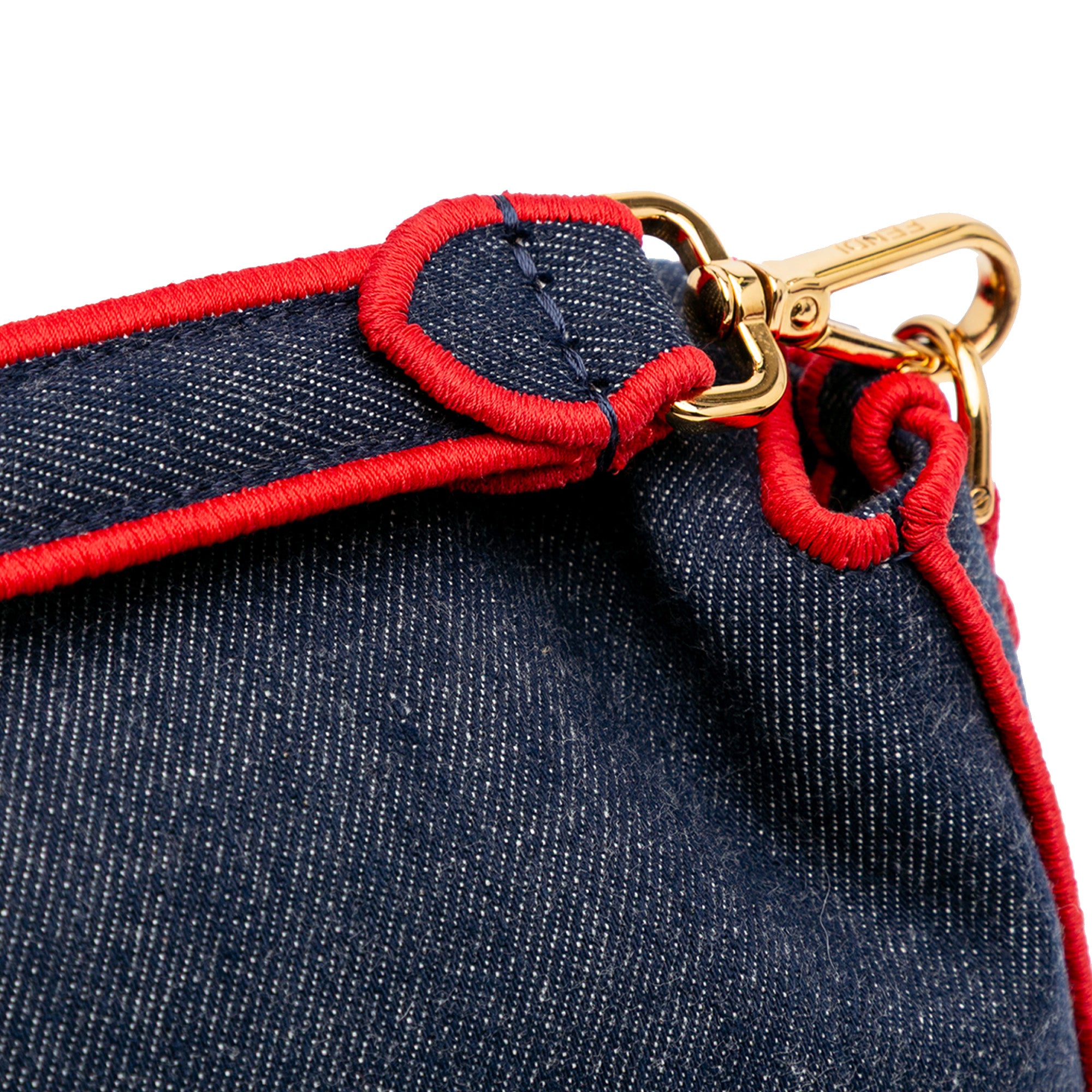 Large Denim Baguette Satchel