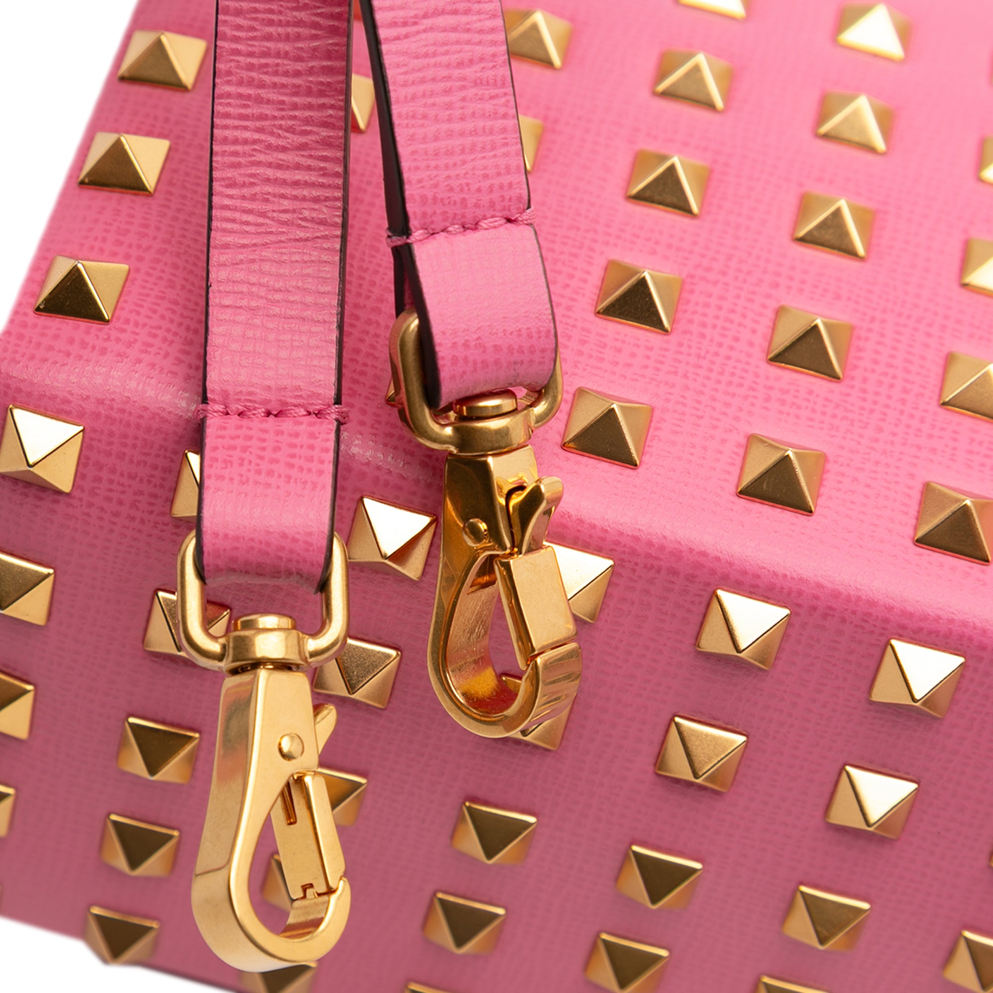 Leather Rockstud Alcove Box Top Handle Bag