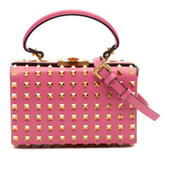 Leather Rockstud Alcove Box Top Handle Bag