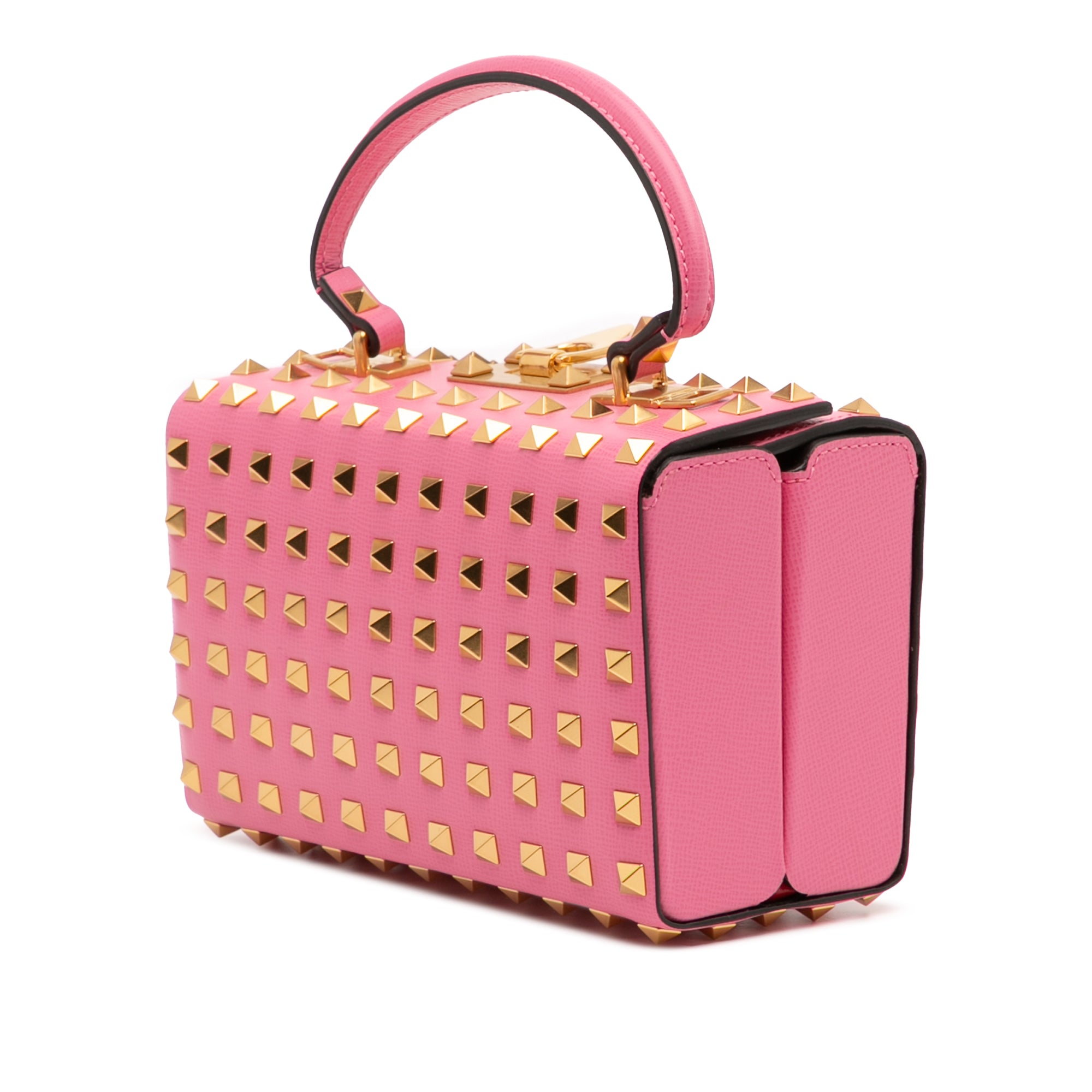 Leather Rockstud Alcove Box Top Handle Bag