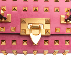 Leather Rockstud Alcove Box Top Handle Bag