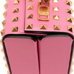 Leather Rockstud Alcove Box Top Handle Bag