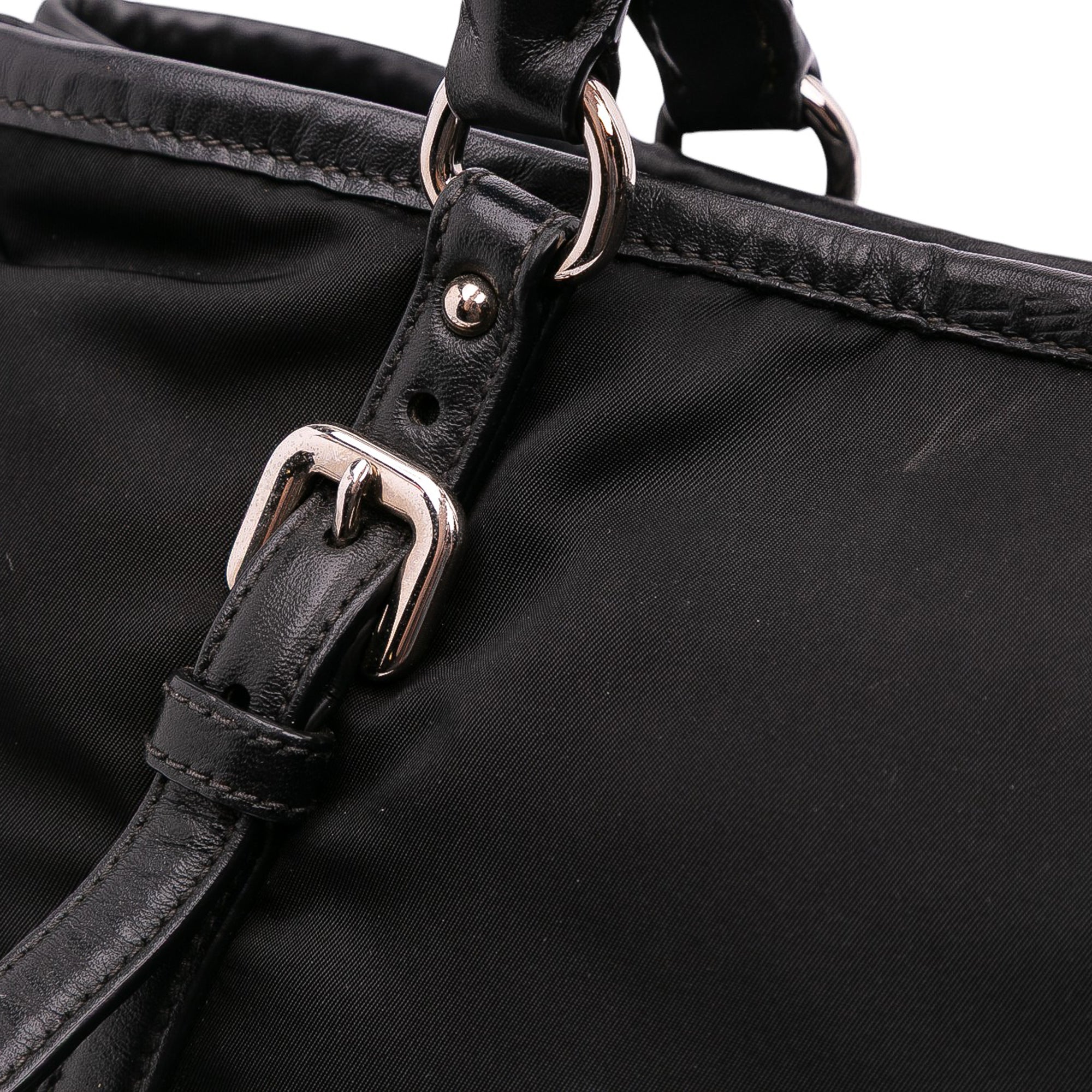 Vitello Trimmed Tessuto Satchel