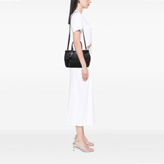 Vitello Trimmed Tessuto Satchel