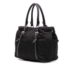 Vitello Trimmed Tessuto Satchel