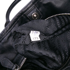Vitello Trimmed Tessuto Satchel