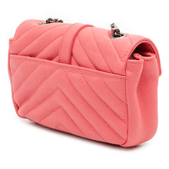 Baby Grained Calfskin Chevron Classic Monogram Chain Bag