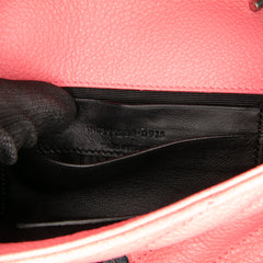 Baby Grained Calfskin Chevron Classic Monogram Chain Bag