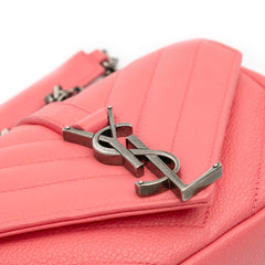 Baby Grained Calfskin Chevron Classic Monogram Chain Bag