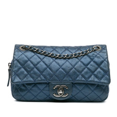 Medium Quilted Iridescent Caviar Easy Flap