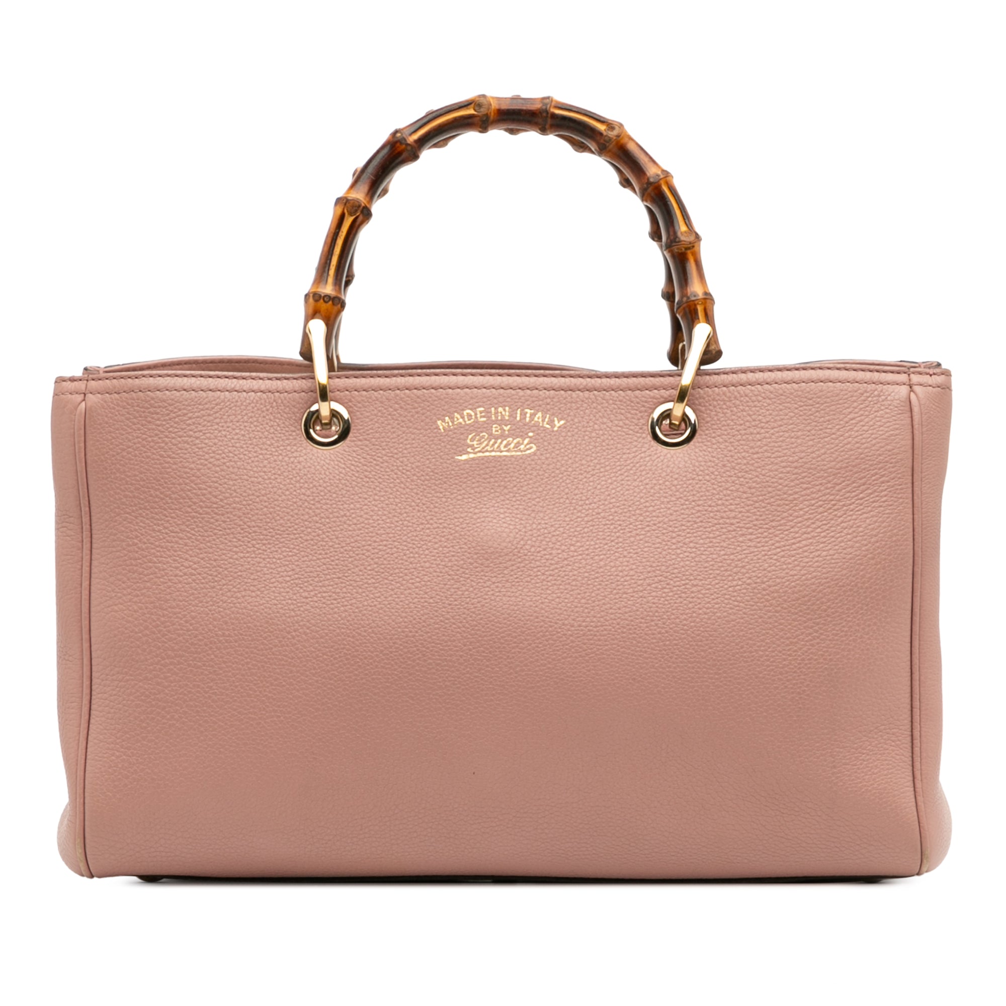 Medium Calfskin Bamboo Shopper Satchel