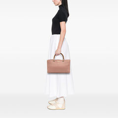 Medium Calfskin Bamboo Shopper Satchel