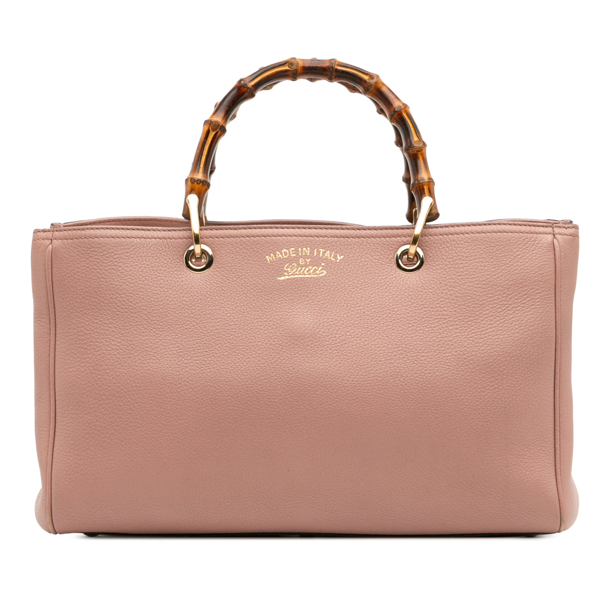 Medium Calfskin Bamboo Shopper Satchel