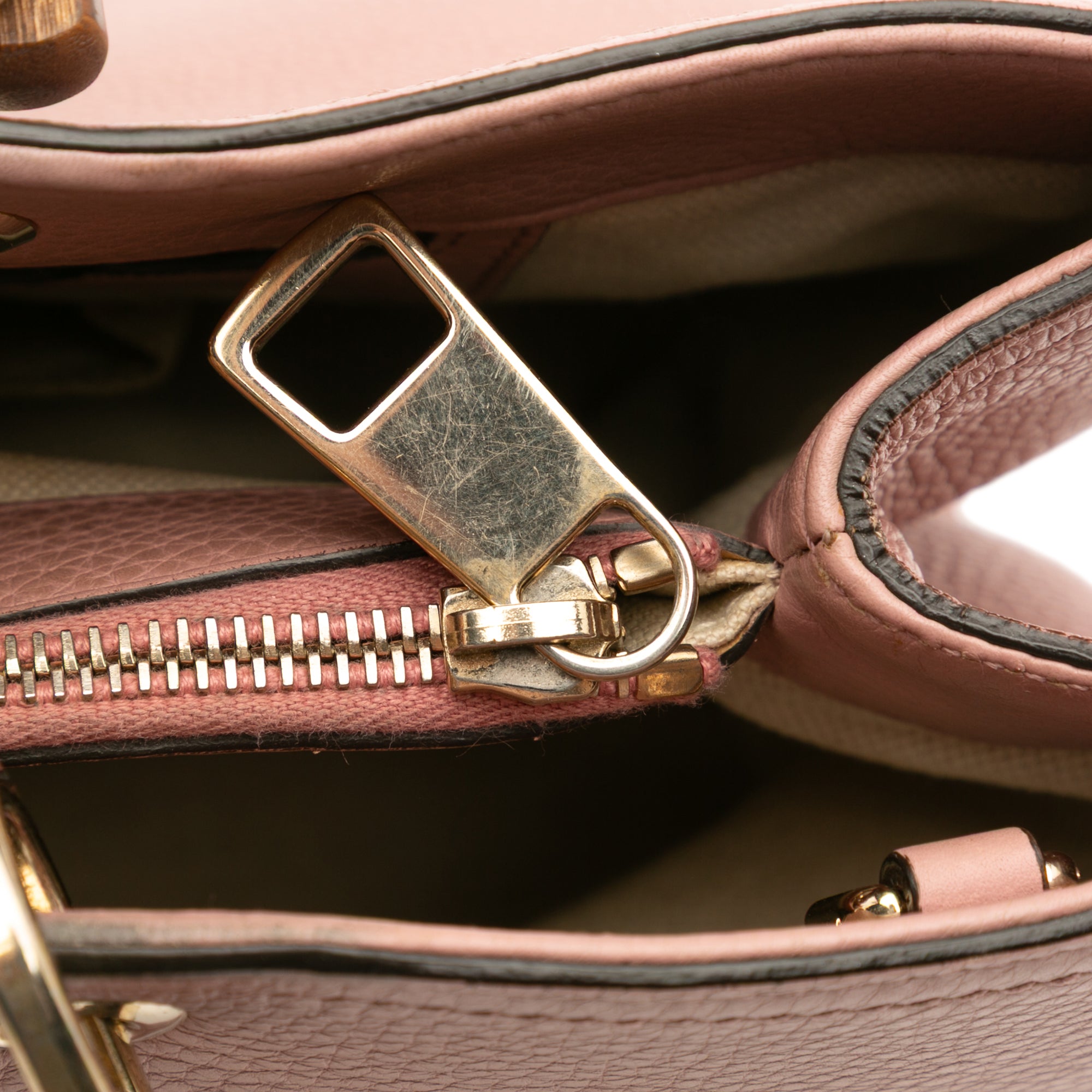 Medium Calfskin Bamboo Shopper Satchel