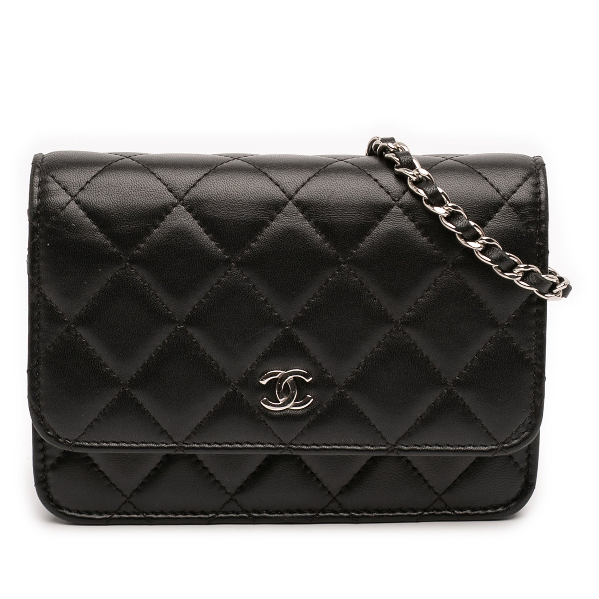 Mini CC Lambskin Wallet on Chain